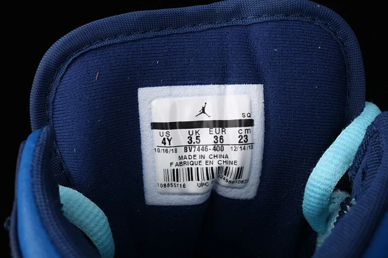 All categories Air Jordan Jordan series basketball shoes Air Jordan 1 Mid Air Jordan 1 Mid GS "FLY Blue" AJ1 Joe 1 Zhongbang "Ice Blue Mandarin Duck Oil Painting" BV7446-400